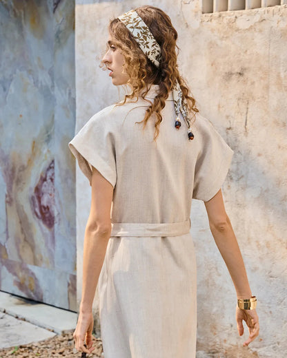 Robe alma en lin et lyocell & L'élégance safari urbaine