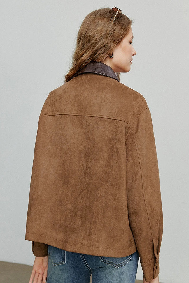 La Veste Vintage en Daim & Cuir Patchwork