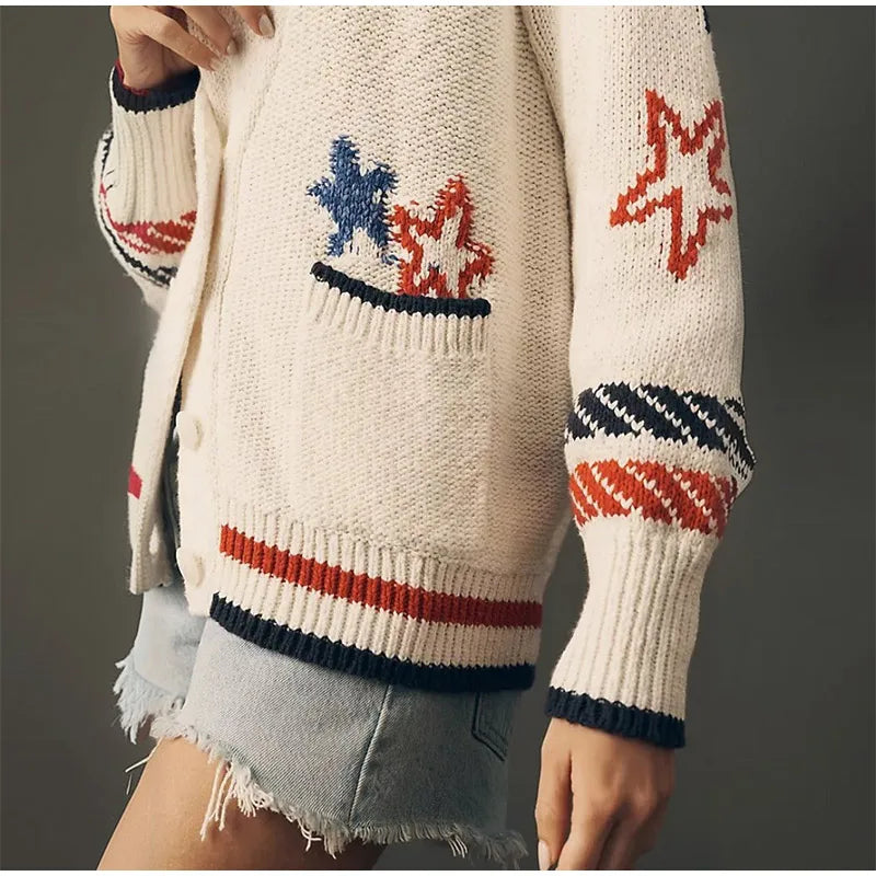 Cardigan en Maille Jacquard⏐La Douceur Élégante