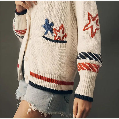 Cardigan en Maille Jacquard⏐La Douceur Élégante