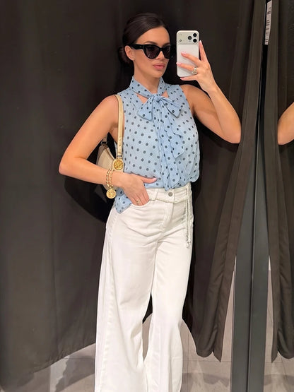 Blouse Sans Manches Léa & Romantisme Fluide