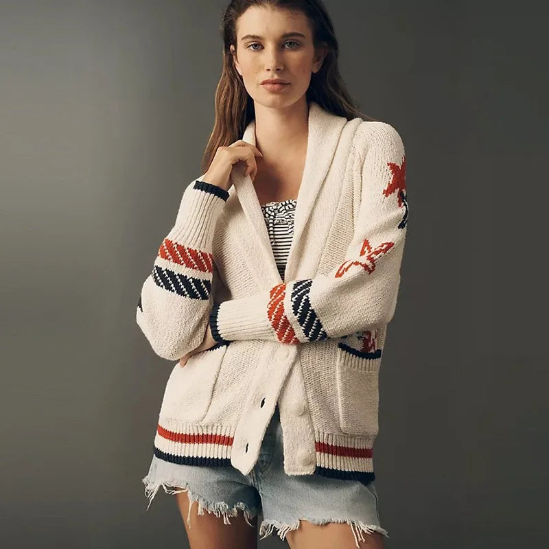 Cardigan en Maille Jacquard⏐La Douceur Élégante