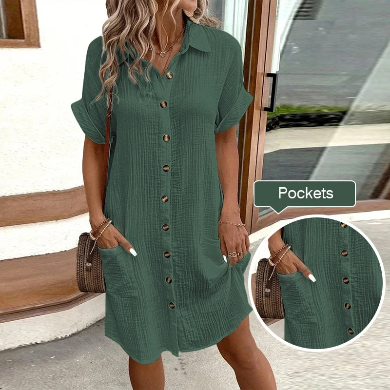 Robe chemise clara en gaze de coton & chic solaire