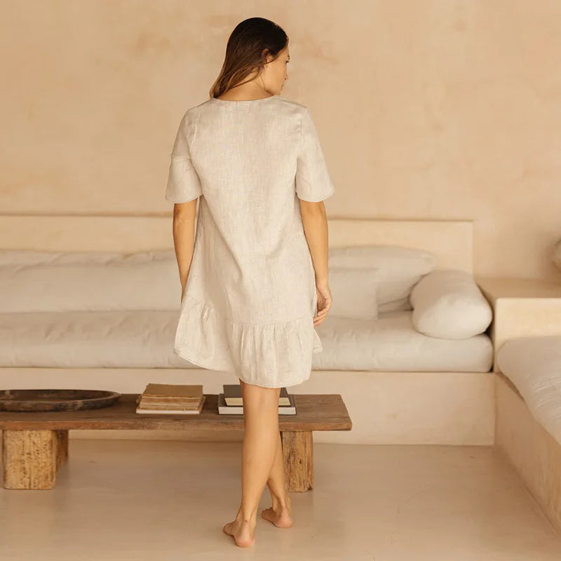 Robe Lilly en Coton & Lin douceur volantée