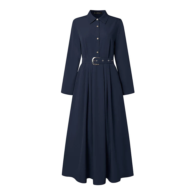 Robe Longue Fluide Boutonnée