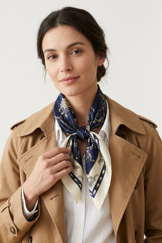 Foulard carré satiné⎮Mille Façons de le Porter