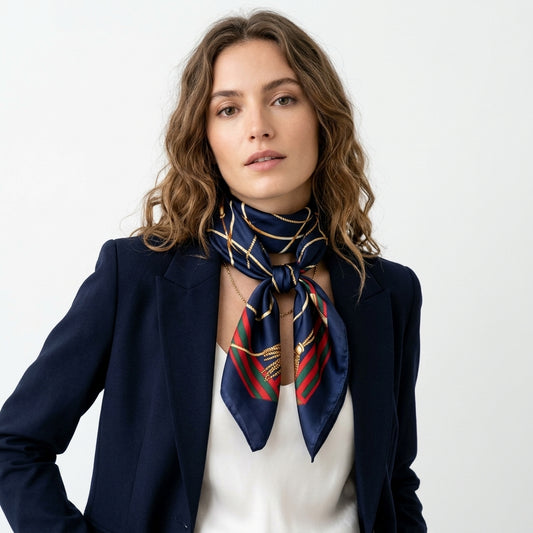 Foulard carré satiné⎮Mille Façons de le Porter